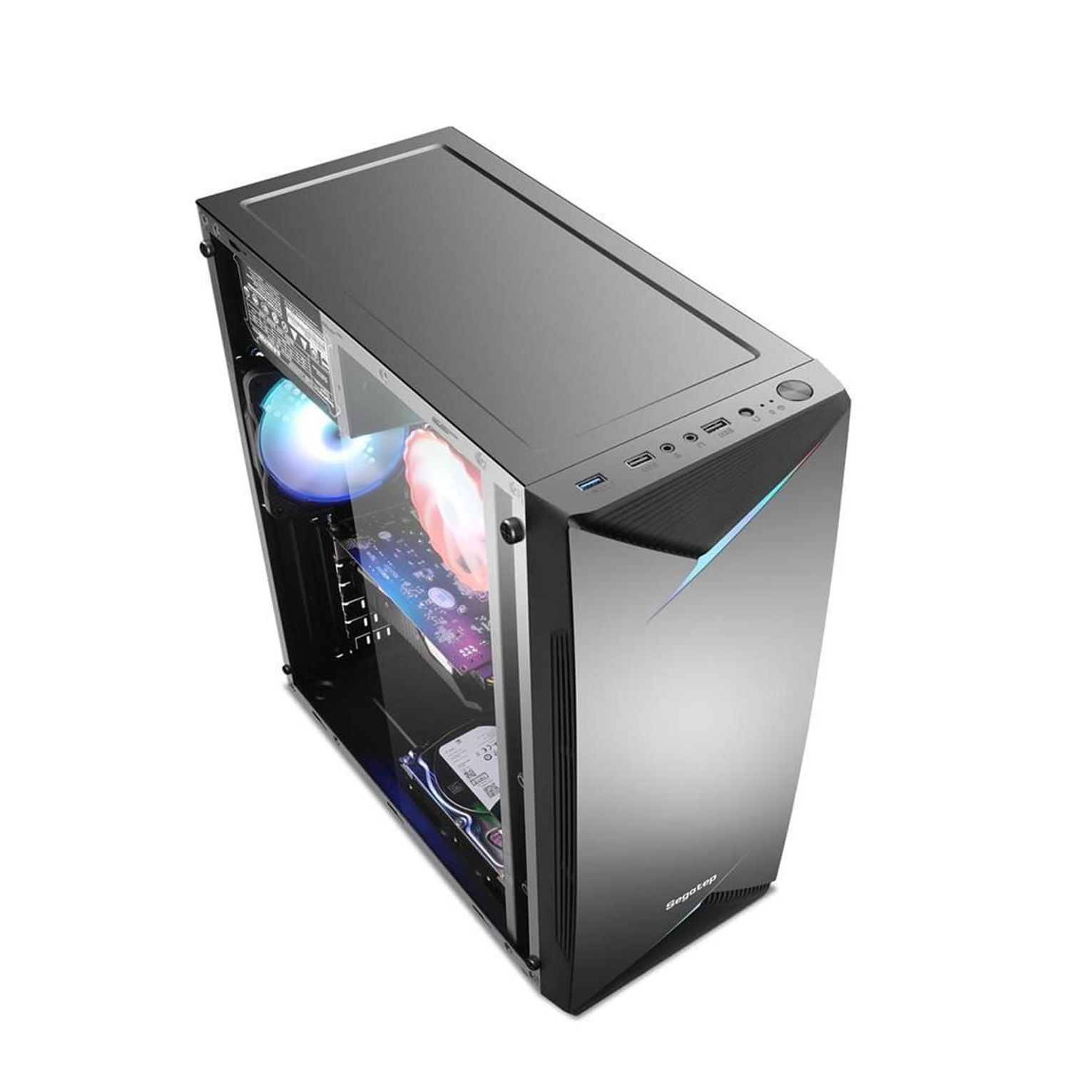 Carcasa Segotep Knight 03, Mid Tower (Negru) fotografia produsului View 2 L