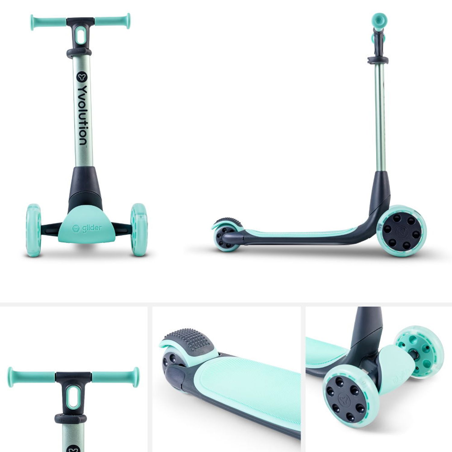 Trotineta Yvolution Y Glider Nua Green fotografia produsului View 3 L