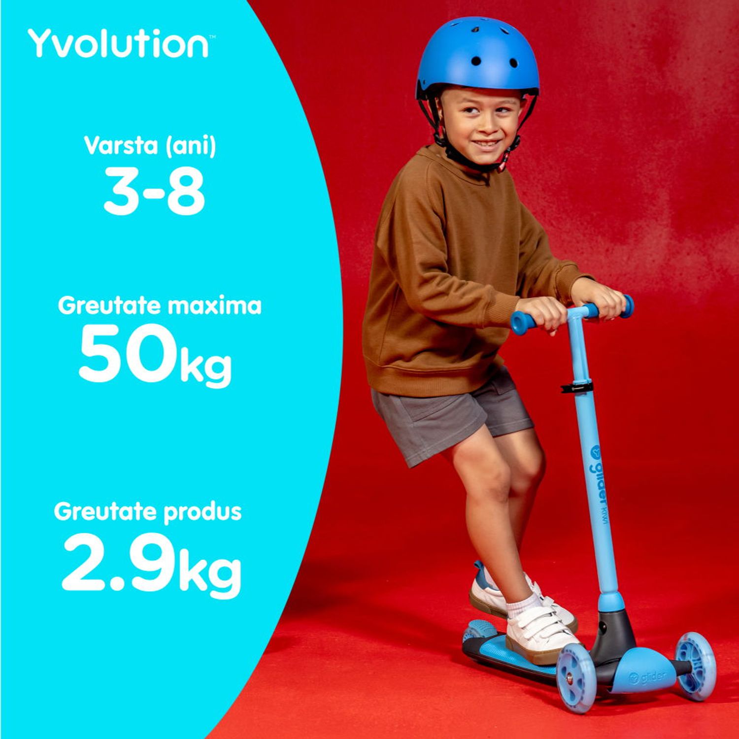 Trotineta cu 3 roti Yvolution Y Glider Kiwi Blue fotografia produsului View 6 L