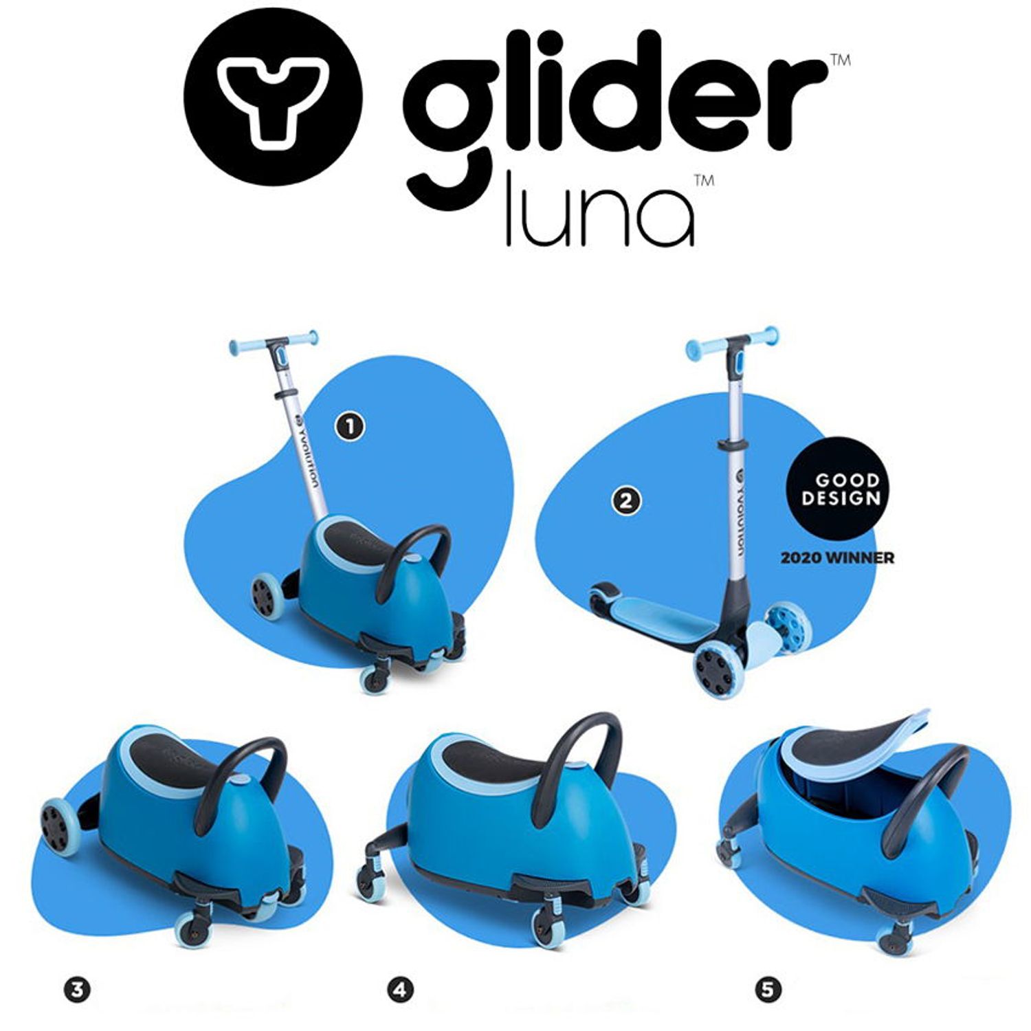 Trotineta 5-in-1 Yvolution Y Glider Luna Red fotografia produsului View 9 L
