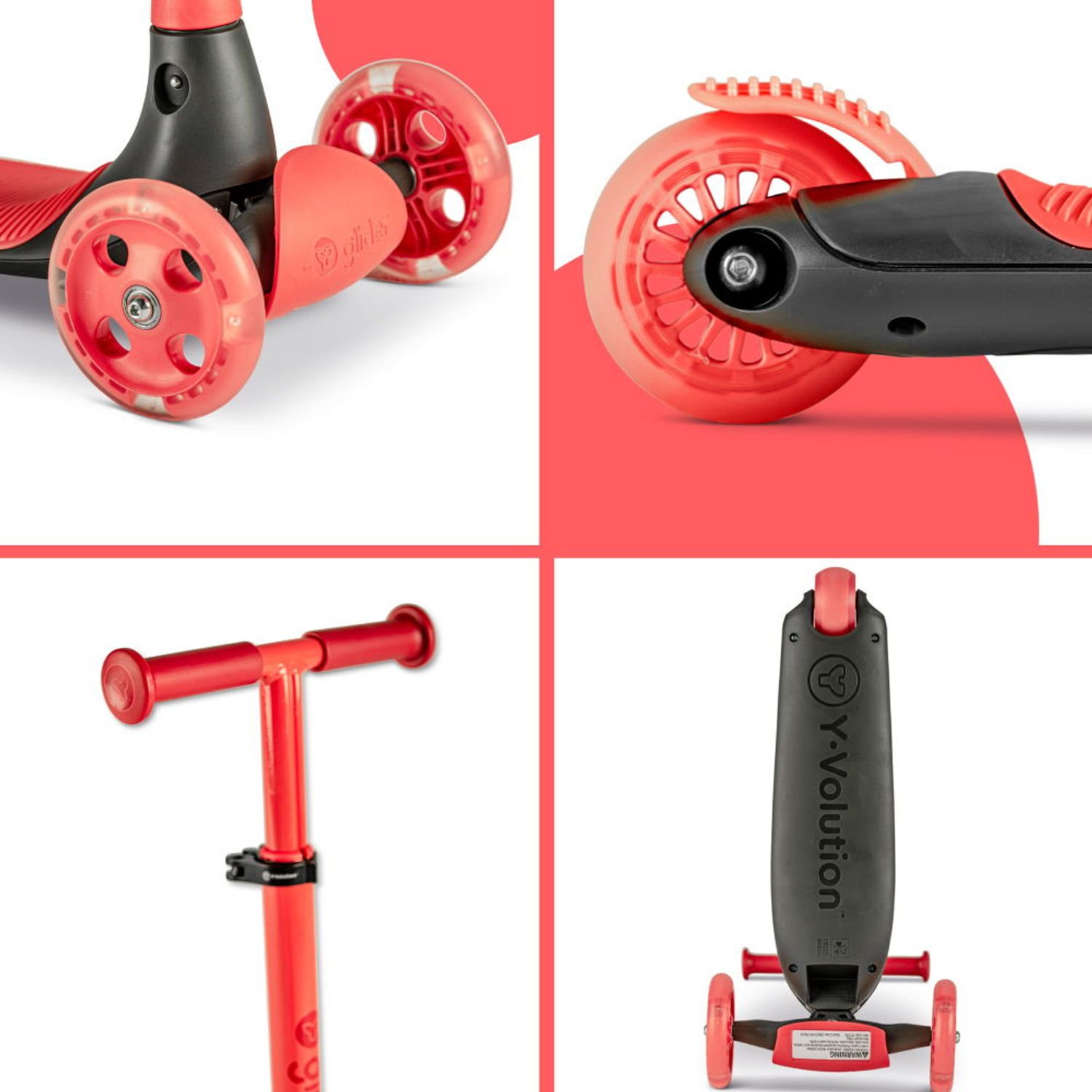 Trotineta cu 3 roti Yvolution Y Glider Kiwi Red fotografia produsului View 5 L