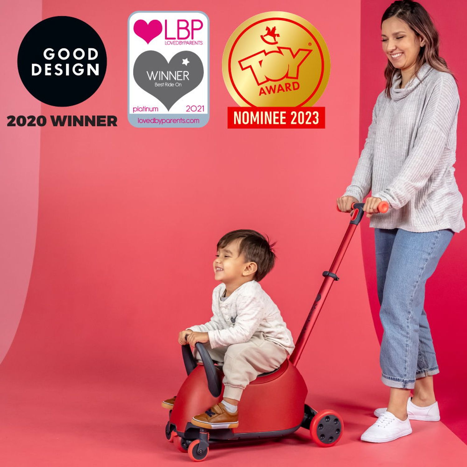 Trotineta 5-in-1 Yvolution Y Glider Luna Red fotografia produsului View 7 L