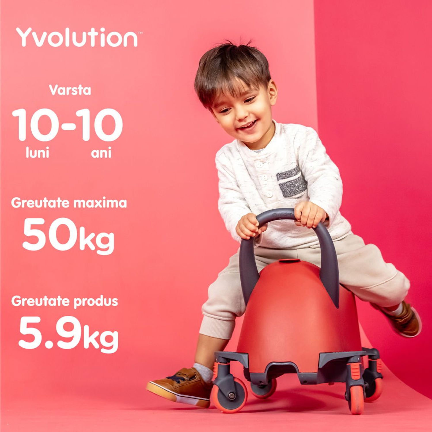 Trotineta 5-in-1 Yvolution Y Glider Luna Red fotografia produsului View 6 L