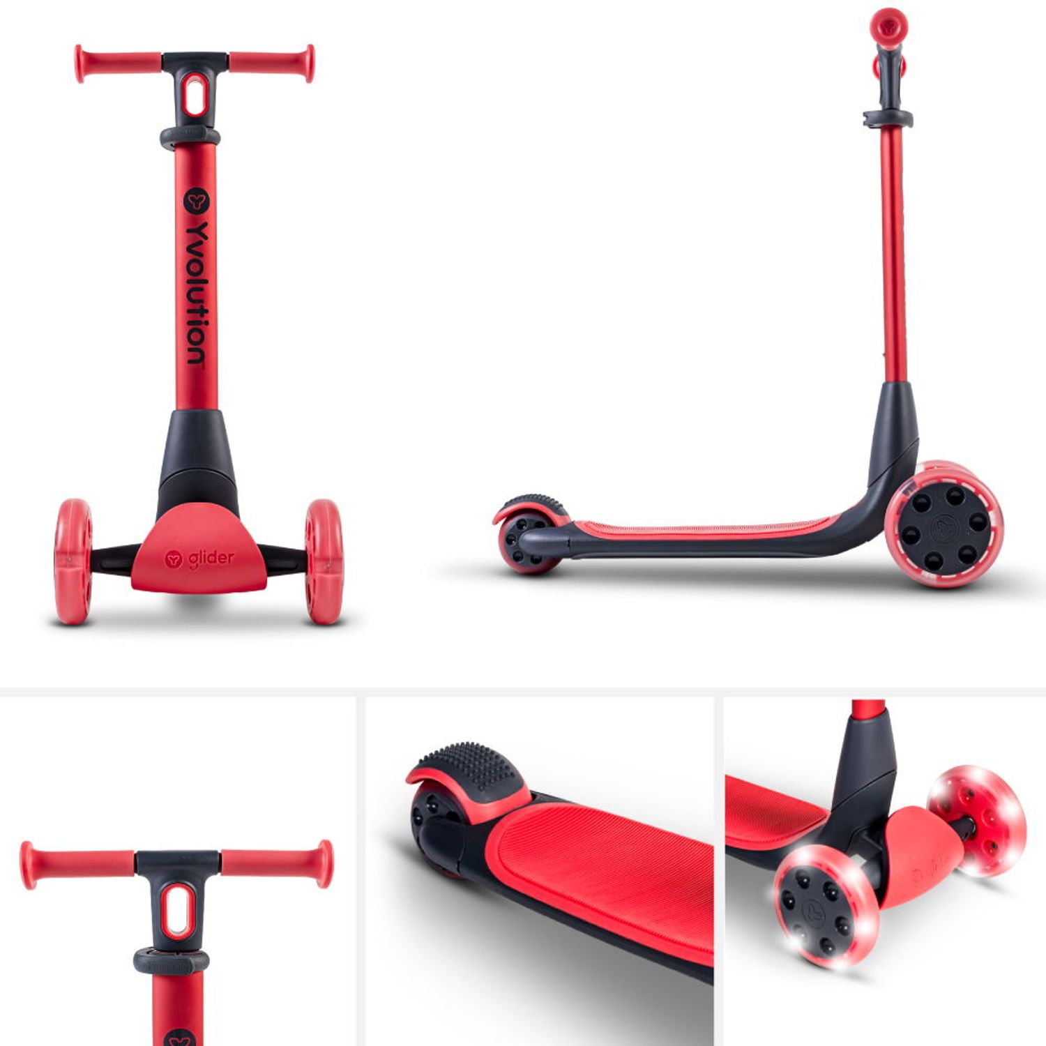 Trotineta 5-in-1 Yvolution Y Glider Luna Red fotografia produsului View 4 L