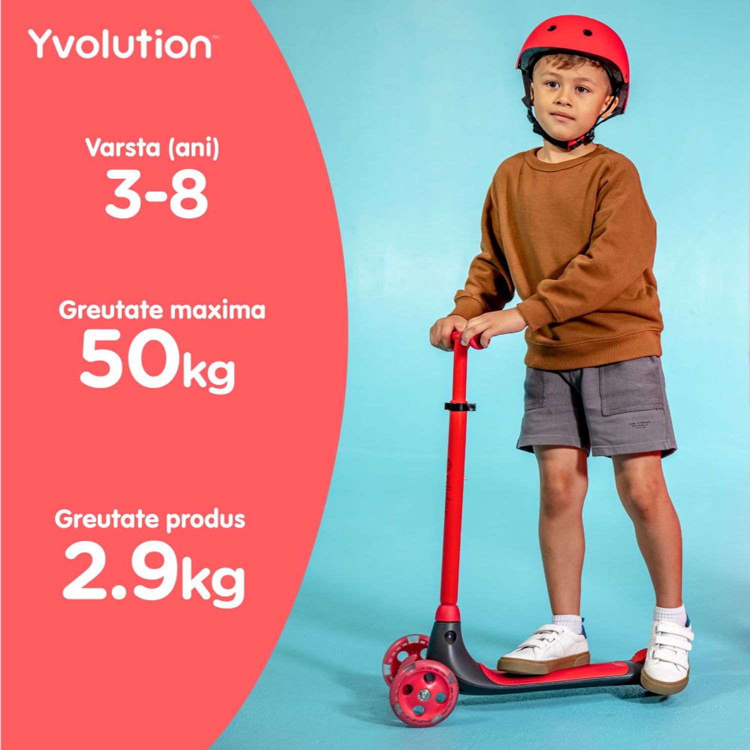 Trotineta cu 3 roti Yvolution Y Glider Kiwi Red fotografia produsului View 6 L