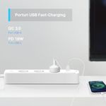 Prelungitor inteligent TP-LINK Tapo P300, Schuko x 3, USB x 2, USB Type-C x 1, 1.5m, Bluetooth, WiFi (Alb) fotografia produsului View 3 S