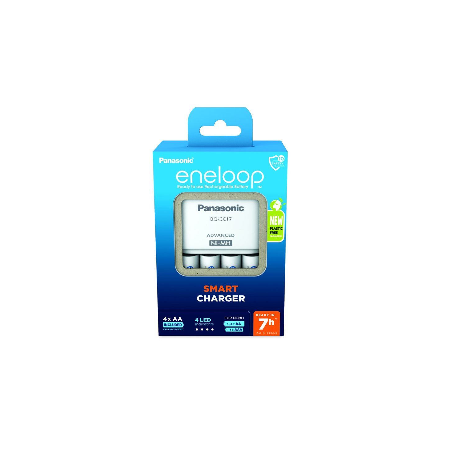 Incarcator Panasonic Eneloop Advanced, include 4 x Eneloop R6 AA 2000mAh, K-KJ17MCD40E fotografia produsului View 3 L