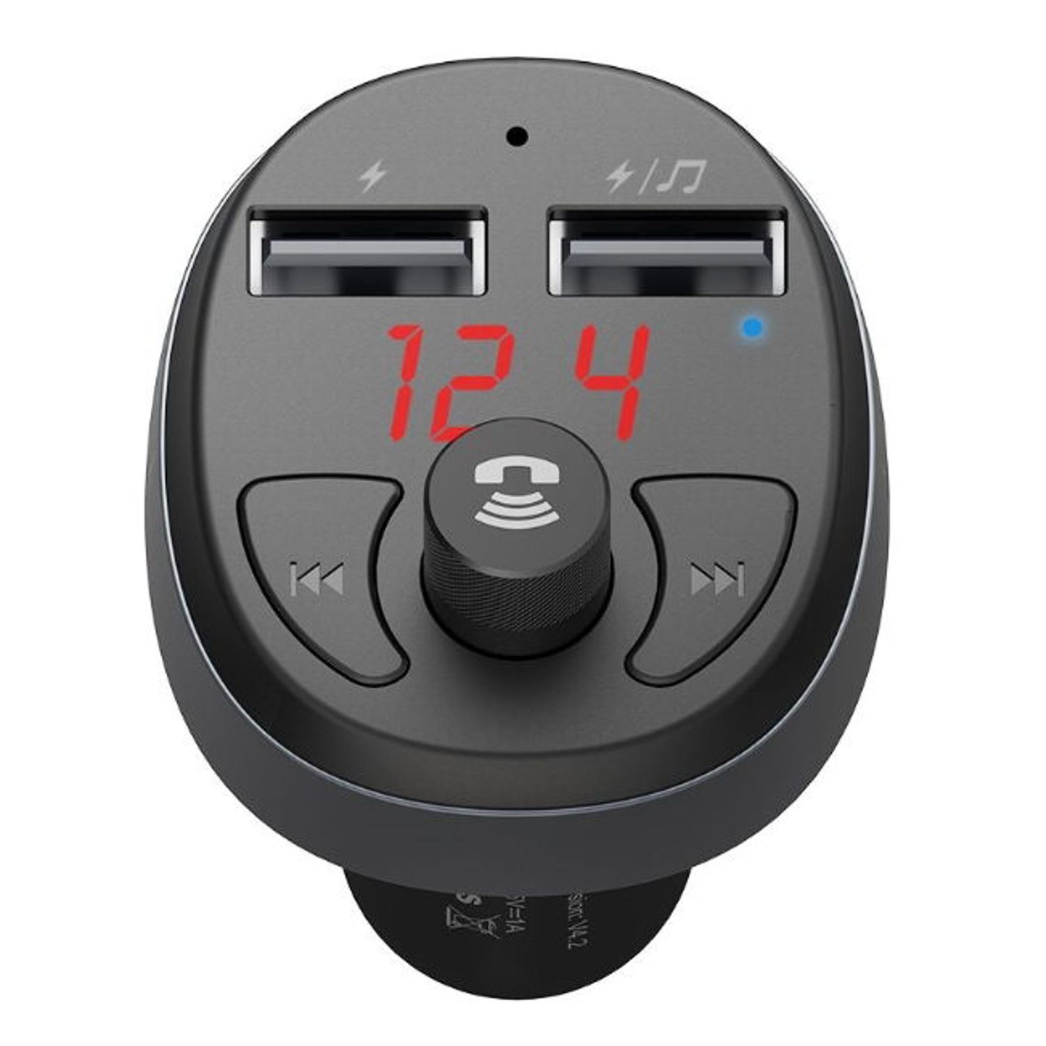 Modulator FM Mcdodo CC-6880, Dual USB, display, 3.1 A, bluetooth 4.2 (Negru) fotografia produsului View 4 L