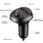 Modulator FM Mcdodo CC-6880, Dual USB, display, 3.1 A, bluetooth 4.2 (Negru) fotografia produsului View 8 S