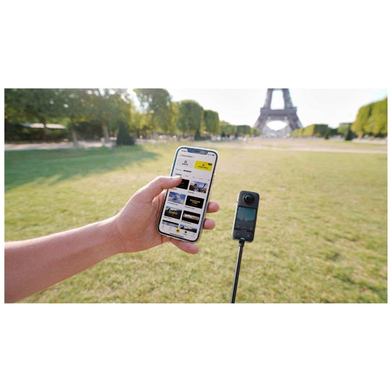 Camera Video de Actiune Insta360 X3, 5.7K, 360&deg;, Bluetooth, Waterproof, Microfon (Negru) fotografia produsului View 10 L