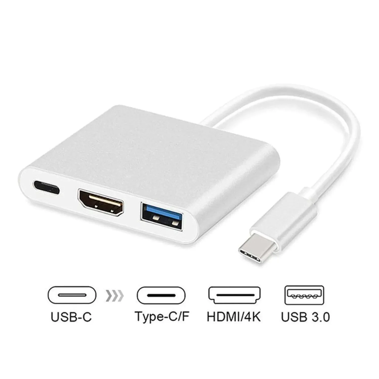 Adaptor Maclean MCTV-840, USB tip C la HDMI, USB 3.0 si USB tip C, 4K fotografia produsului View 3 L