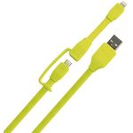 Cablu de date Tylt Duo, Lightning/MicroUSB, 0.6m (Verde) fotografia produsului