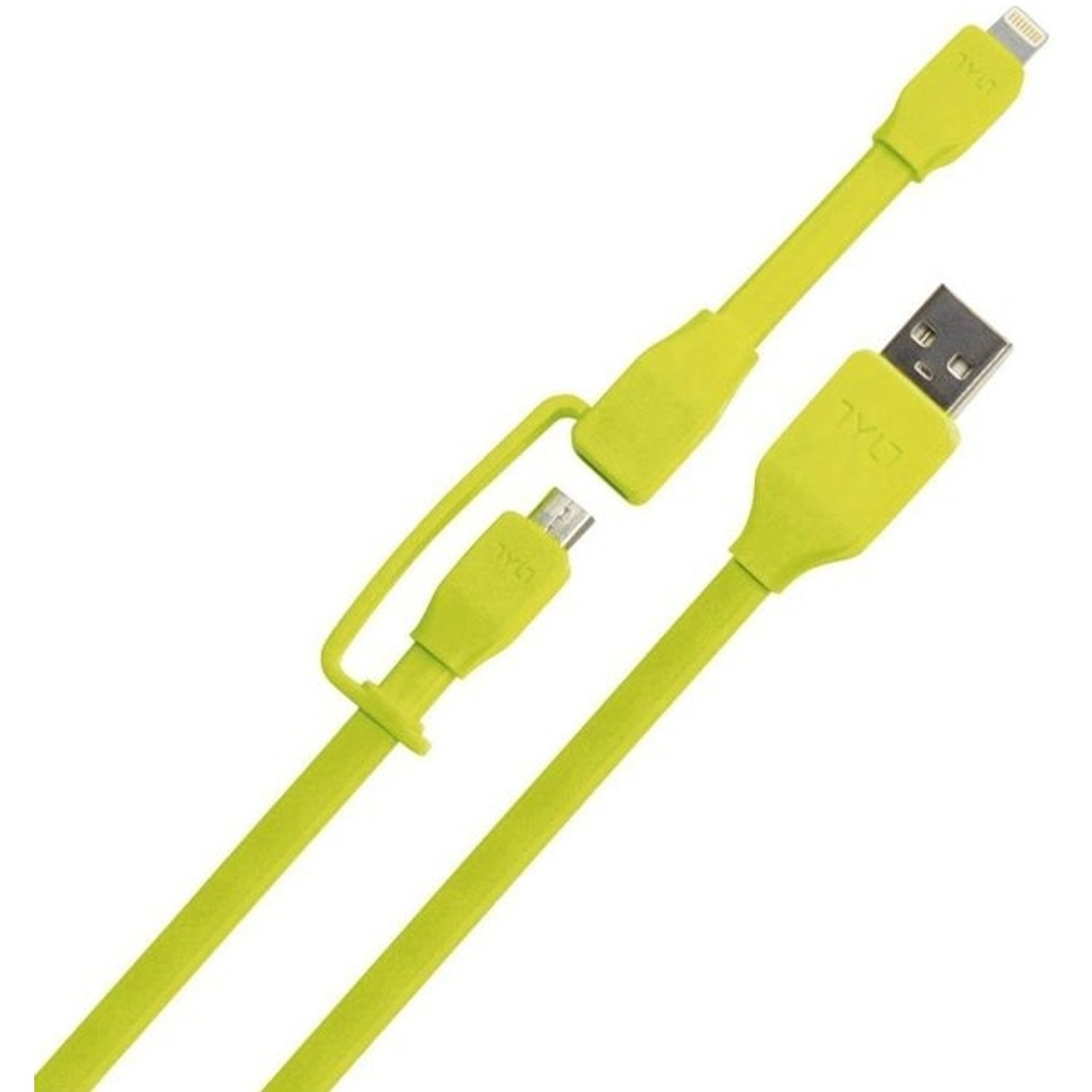 Cablu de date Tylt Duo, Lightning/MicroUSB, 0.6m (Verde) fotografia produsului