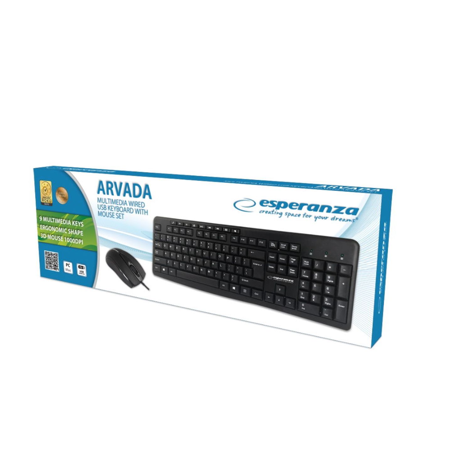 Kit Tastatura si Mouse ESPERANZA ARVADA (Negru) fotografia produsului View 4 L