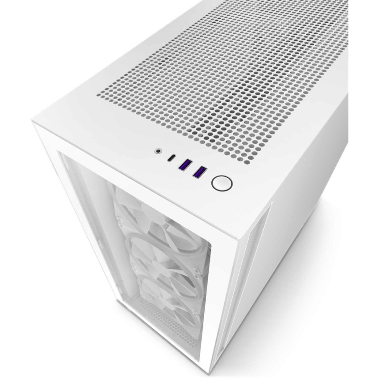 Carcasa NZXT H7 Elite 2023, MidTower, Tempered glass (Alb) fotografia produsului View 5 L