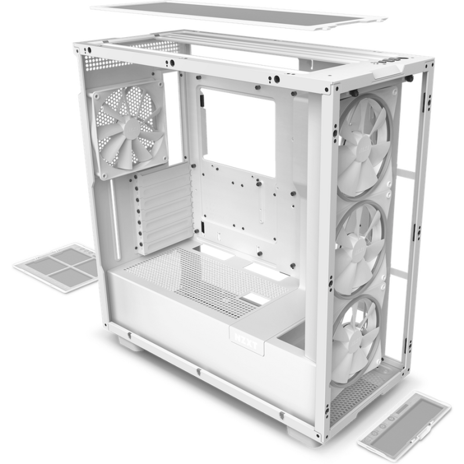 Carcasa NZXT H7 Elite 2023, MidTower, Tempered glass (Alb) fotografia produsului View 4 L
