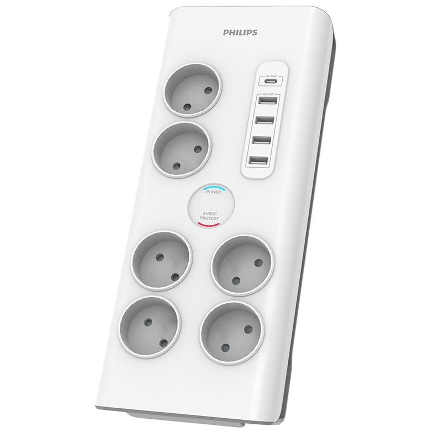 Prelungitor Philips SPN7060WA, 6 prize, USB (Alb) fotografia produsului