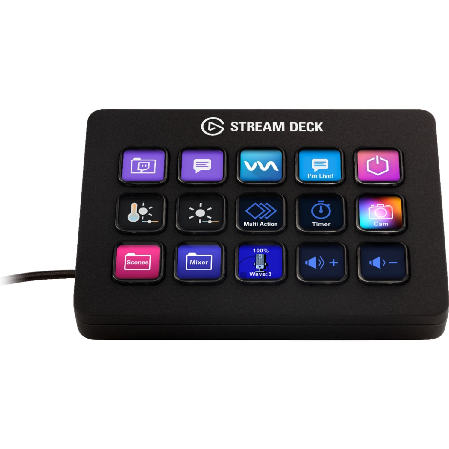 Stream Deck Elgato MK.2, 15 butoane, Stand reglabil, Black fotografia produsului View 4 L