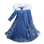 Costum Elsa cu guler blana pentru fete 3-4 ani 104 cm fotografia produsului