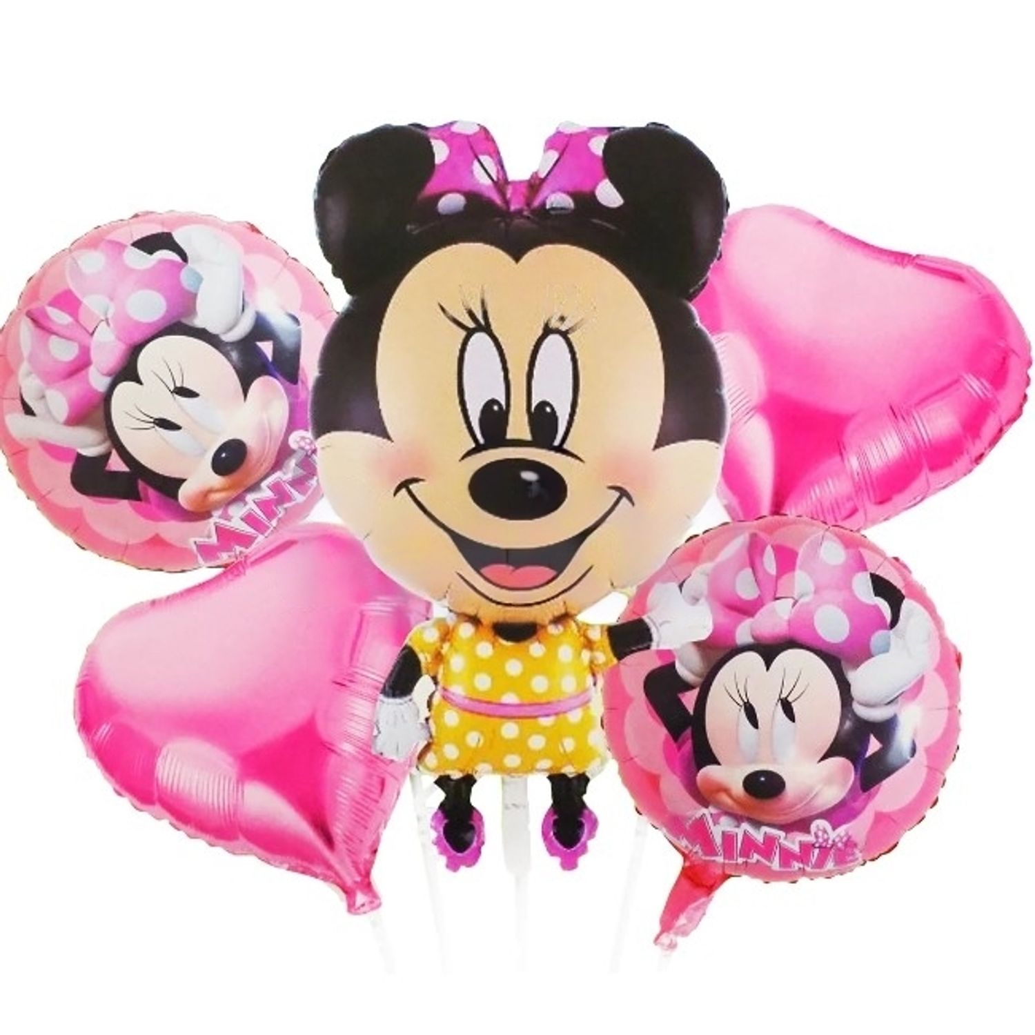 Buchet 5 baloane folie Minnie Mouse, roz, 70 x 50 cm fotografia produsului
