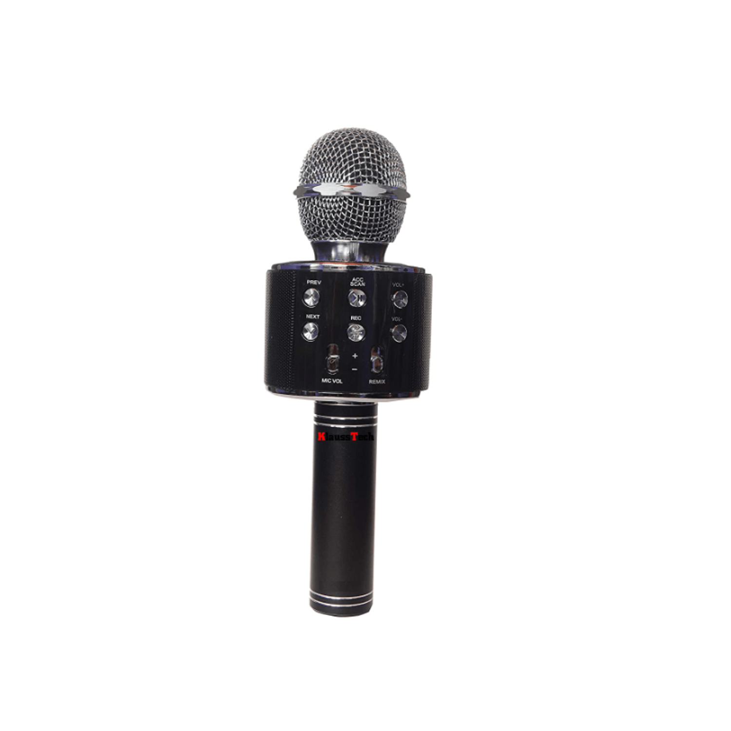 Microfon Karaoke, KlaussTech, Bluetooth, Ajustabil, Putere 5W, Negru fotografia produsului