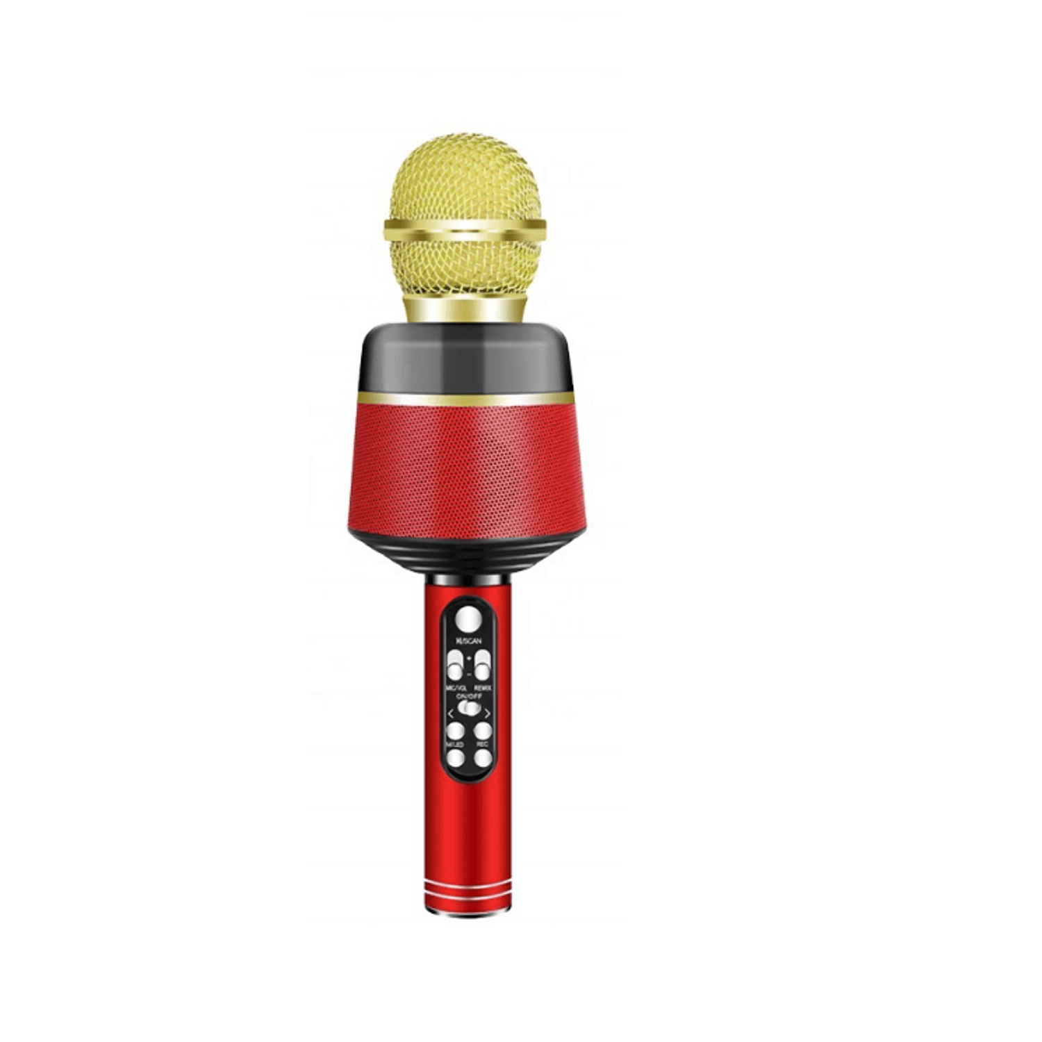 Microfon Karaoke, KlaussTech, cu Bluetooth, LED, 3W, 1200 mAh, Rosu fotografia produsului