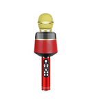 Microfon Karaoke, KlaussTech, cu Bluetooth, LED, 3W, 1200 mAh, Rosu fotografia produsului View 4 S