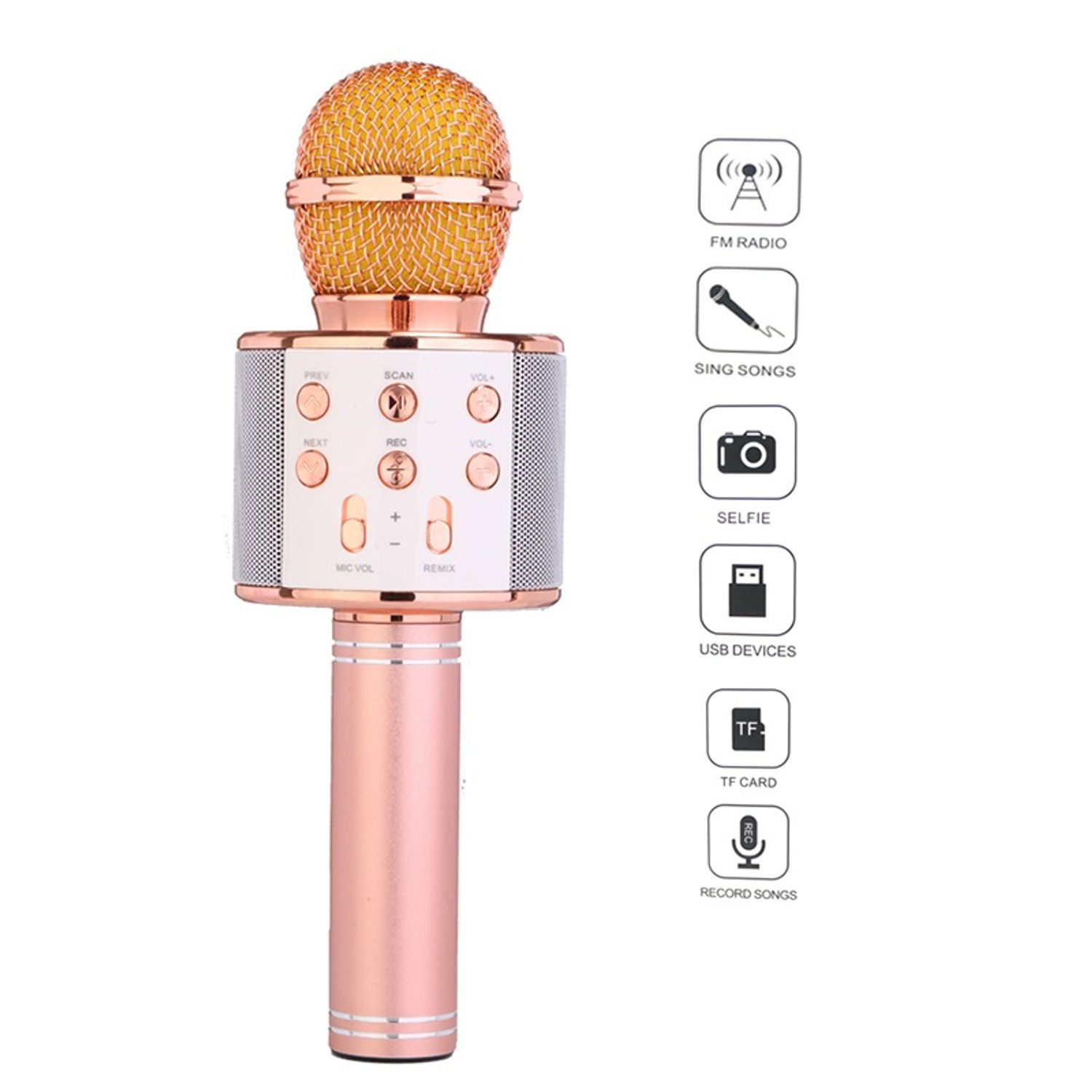 Microfon Wireless, KlaussTech, Usor de Conectat, Baterie Reincarcabila, Incarcare USB, Roz fotografia produsului View 5 L