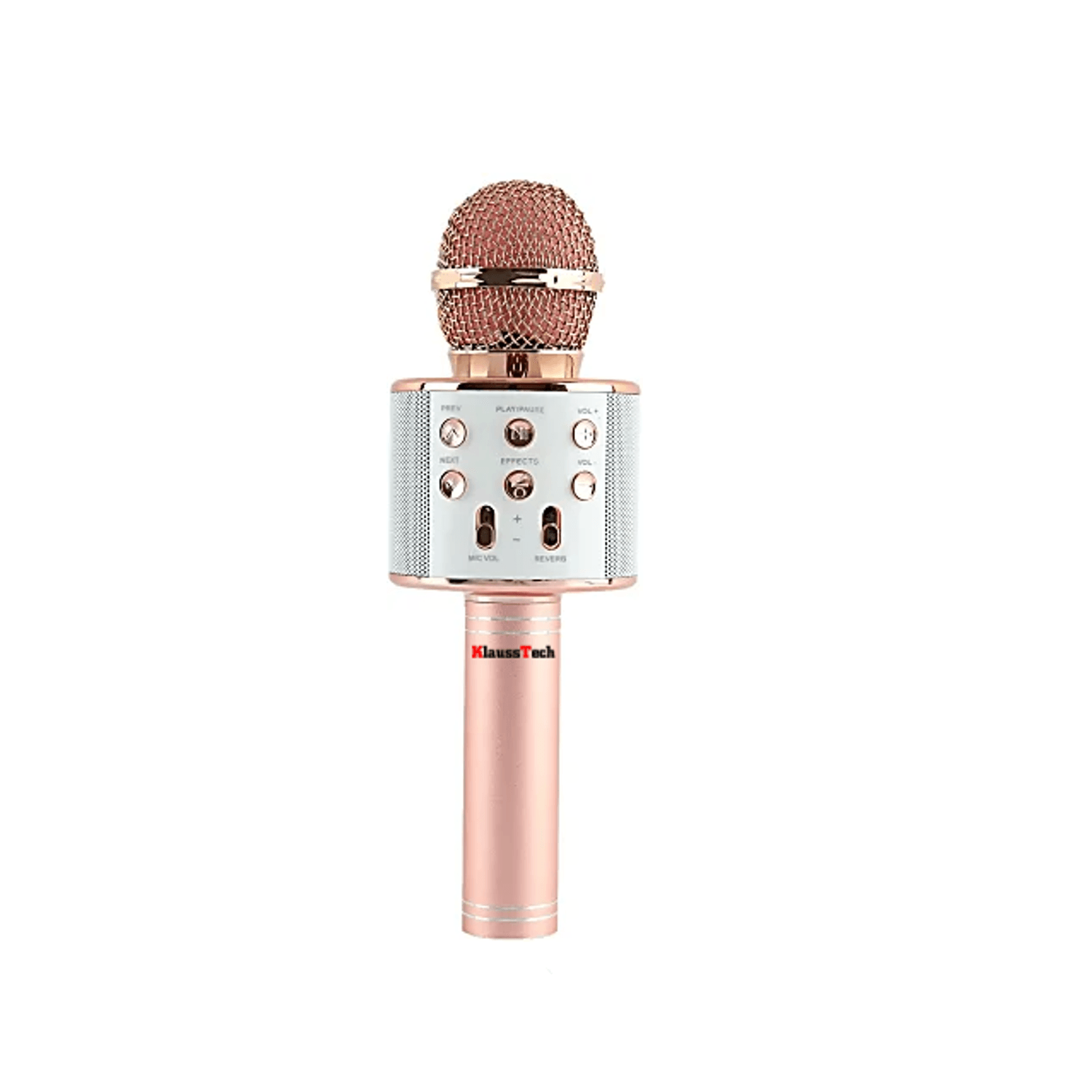 Microfon Karaoke, KlaussTech, Bluetooth, Ajustabil, Putere 5W, Roz fotografia produsului