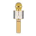 Microfon Karaoke, KlaussTech, Bluetooth, Ajustabil, Putere 5W, Auriu fotografia produsului