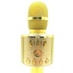 Microfon Wireless, KlaussTech, Karaoke, Portabil, Bluetooth, Card TF, AUX, USB, Auriu fotografia produsului View 4 S