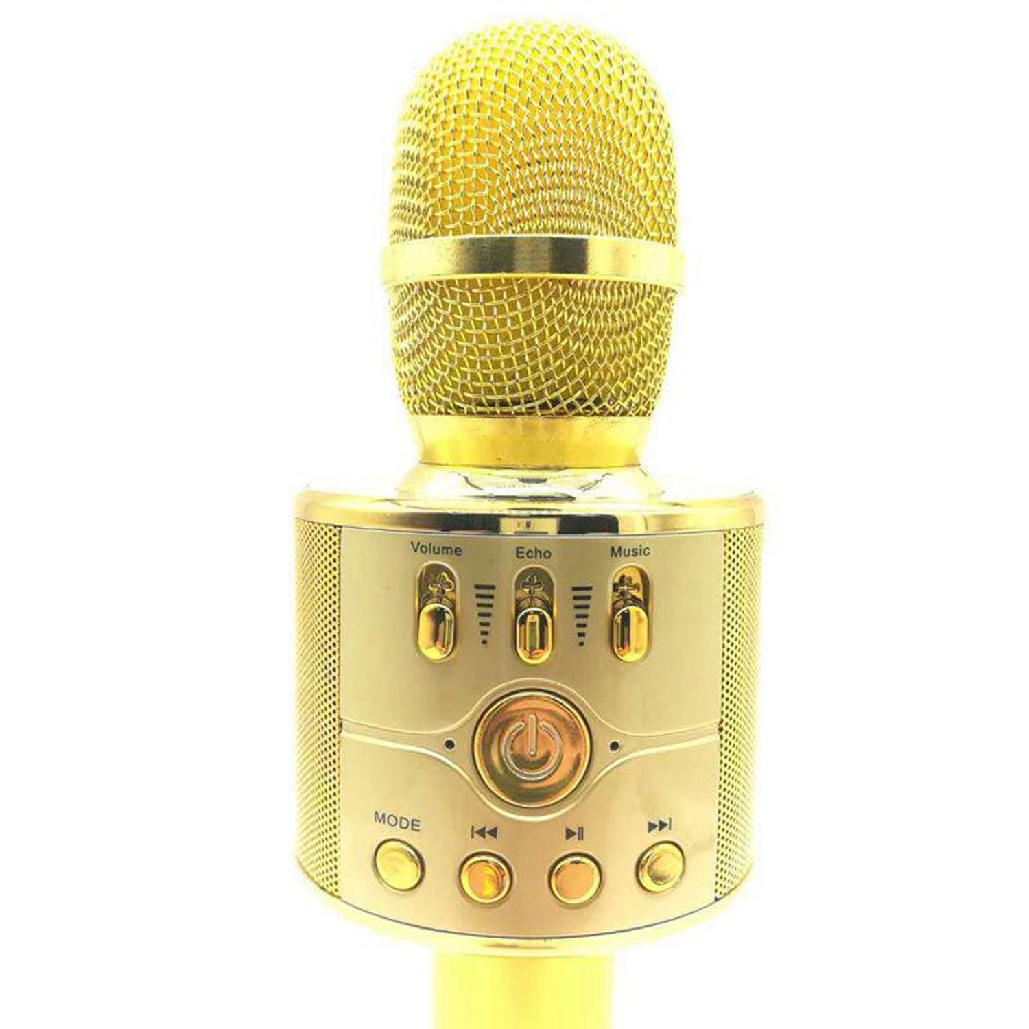 Microfon Wireless, KlaussTech, Karaoke, Portabil, Bluetooth, Card TF, AUX, USB, Auriu fotografia produsului View 4 L