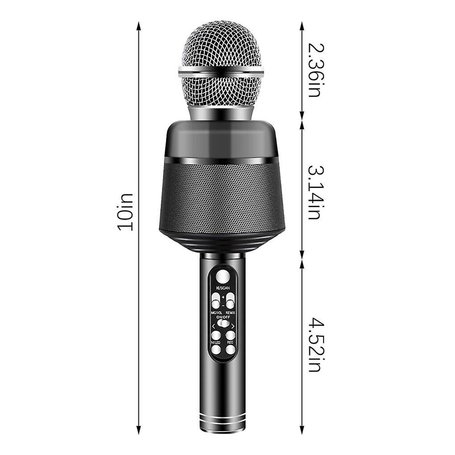 Microfon Wireless, KlaussTech, Portabil, Bluetooth, Card TF, AUX, USB, Negru fotografia produsului View 3 L