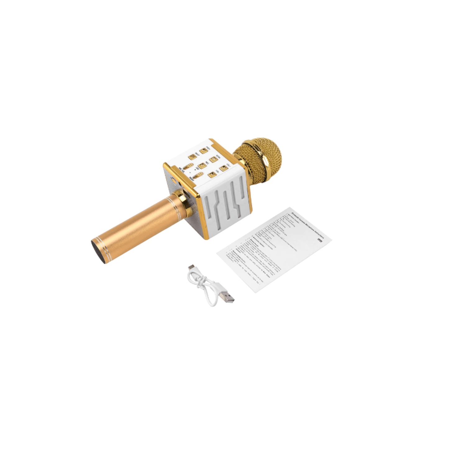 Microfon Karaoke, KlaussTech, Bluetooth, USB, Sunet Clar, Galben fotografia produsului View 2 L
