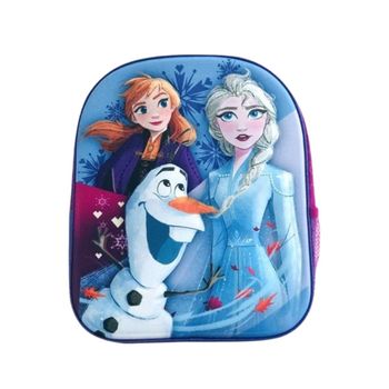 Ghiozdan 3D Frozen pentru gradinita,Ana, Elsa si Olaf,multicolor, 32 cm