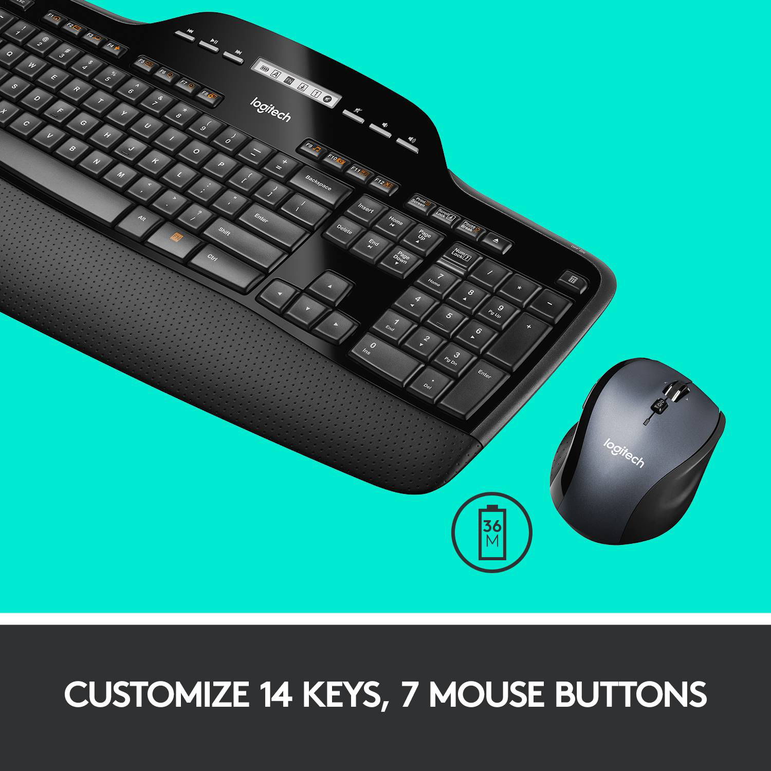 Kit Tastatura Logitech si Mouse Wireless MK710, USB, layout Germania fotografia produsului View 3 L