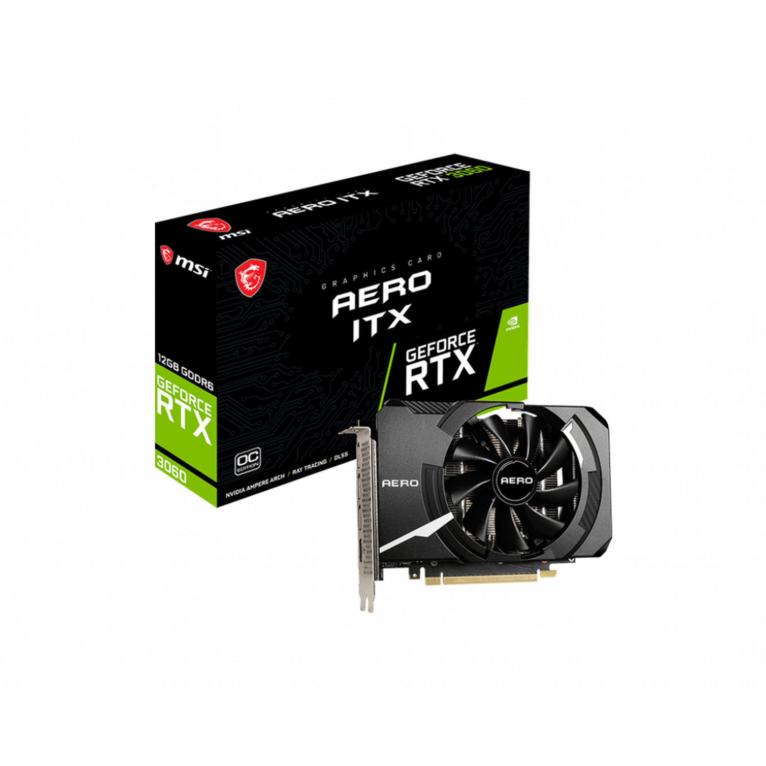 Placa video MSI GeForce RTX 3060 AERO ITX OC 12GB GDDR6 192-bit fotografia produsului View 5 L