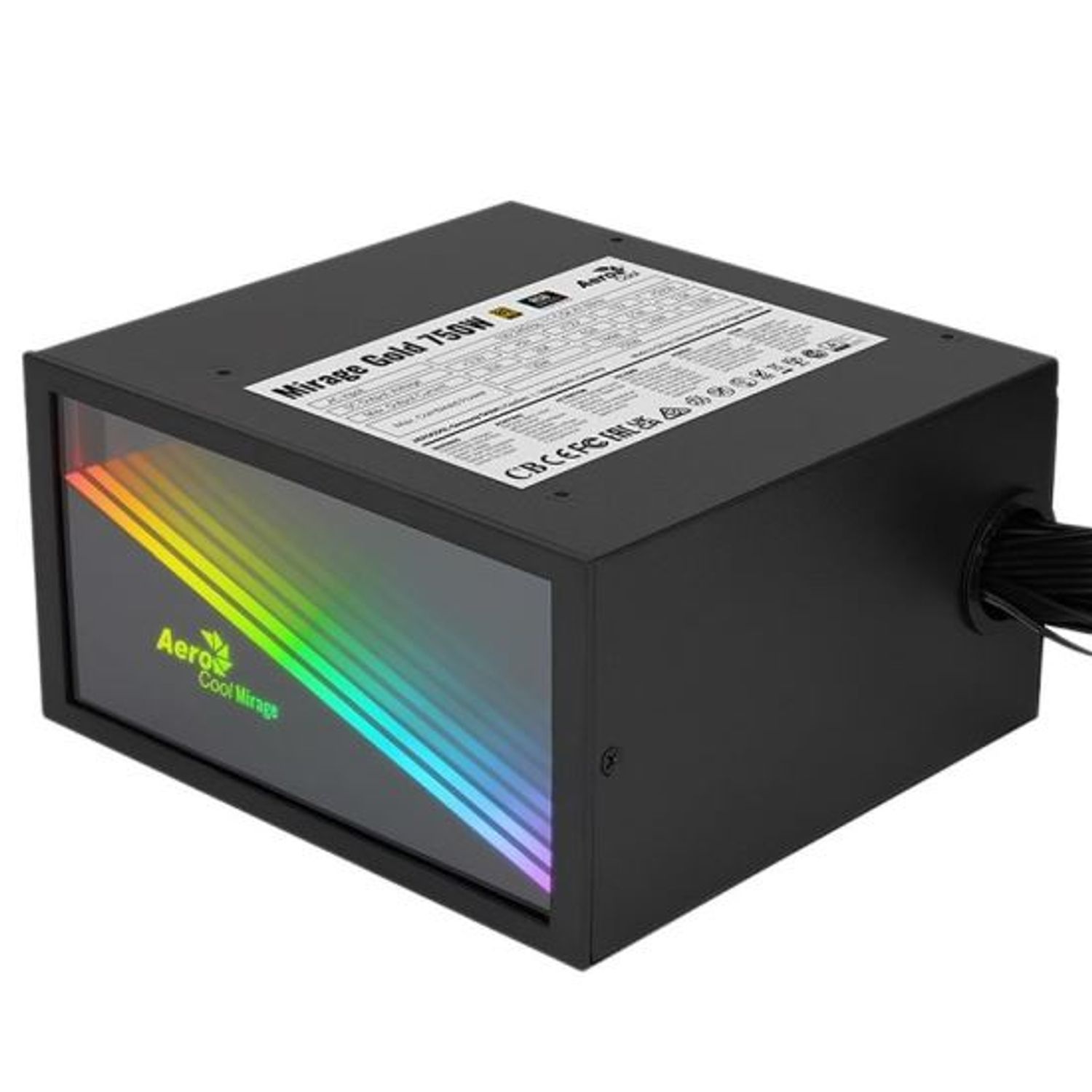 Sursa  Aerocool Mirage Gold 750W, Full modulara, iluminare aRGB fotografia produsului