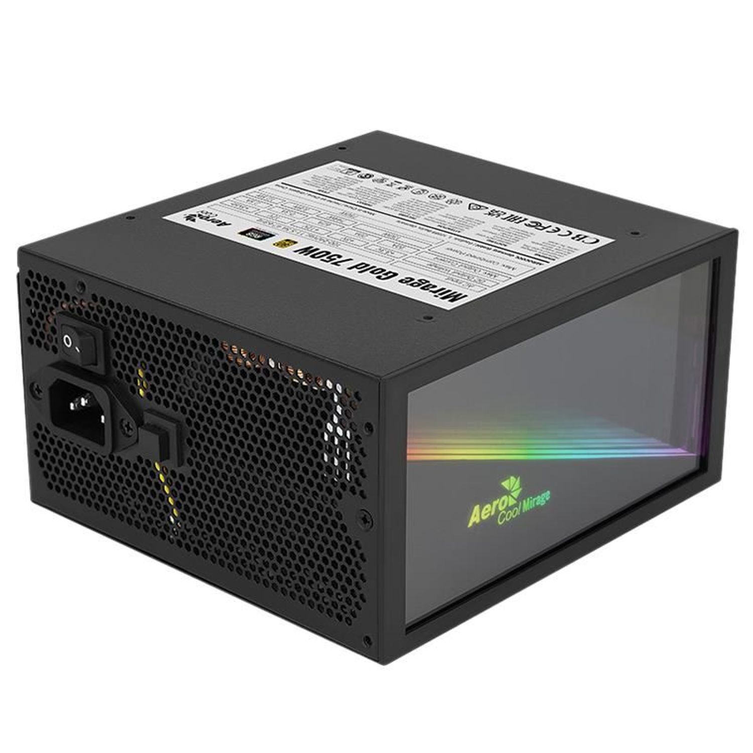Sursa  Aerocool Mirage Gold 750W, Full modulara, iluminare aRGB fotografia produsului View 3 L
