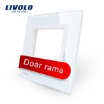 Rama priza simpla Livolo din sticla (Alb) fotografia produsului