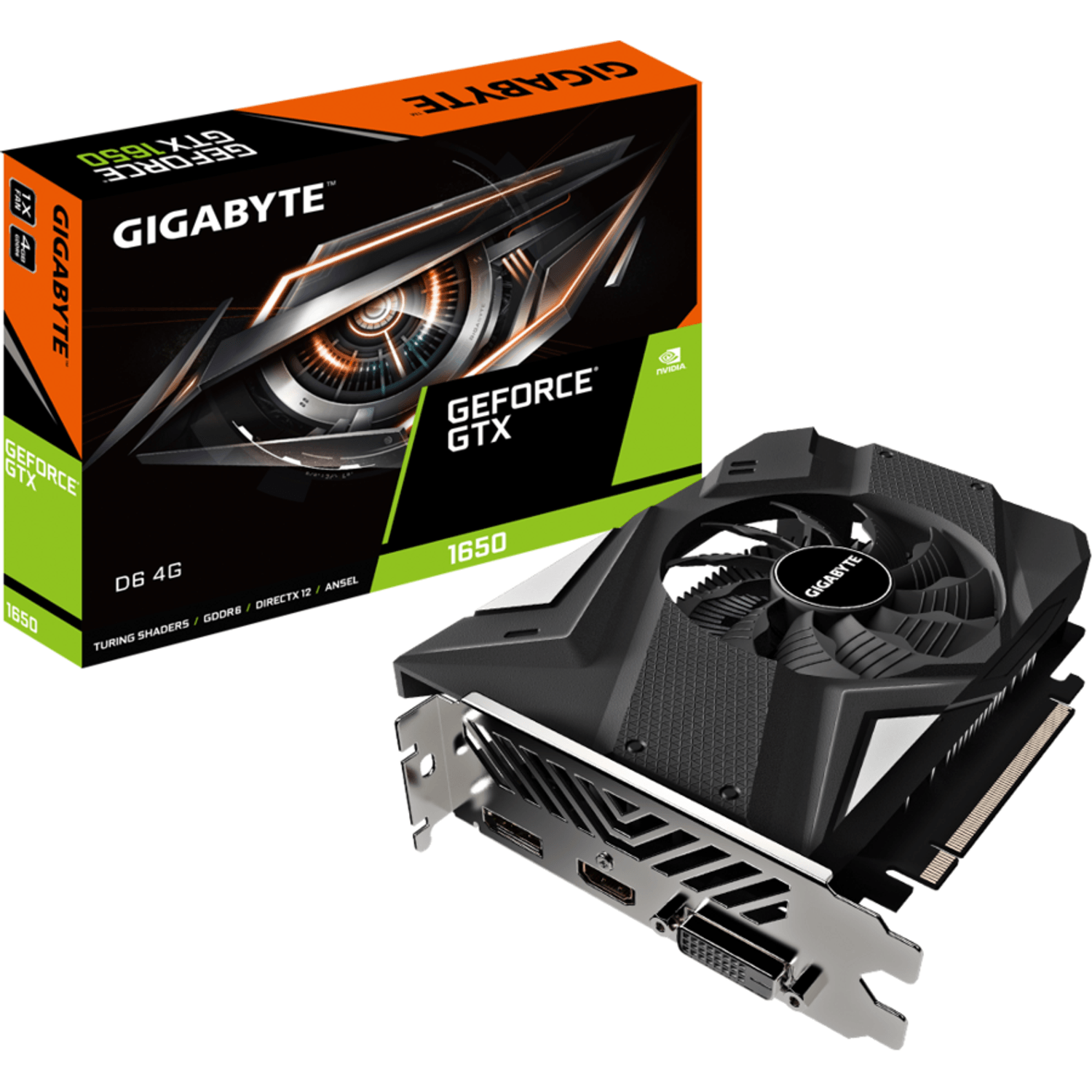 Placa video GIGABYTE GeForce GTX 1650 D6 Rev 2.0 4GB GDDR6 128-bit fotografia produsului View 7 L