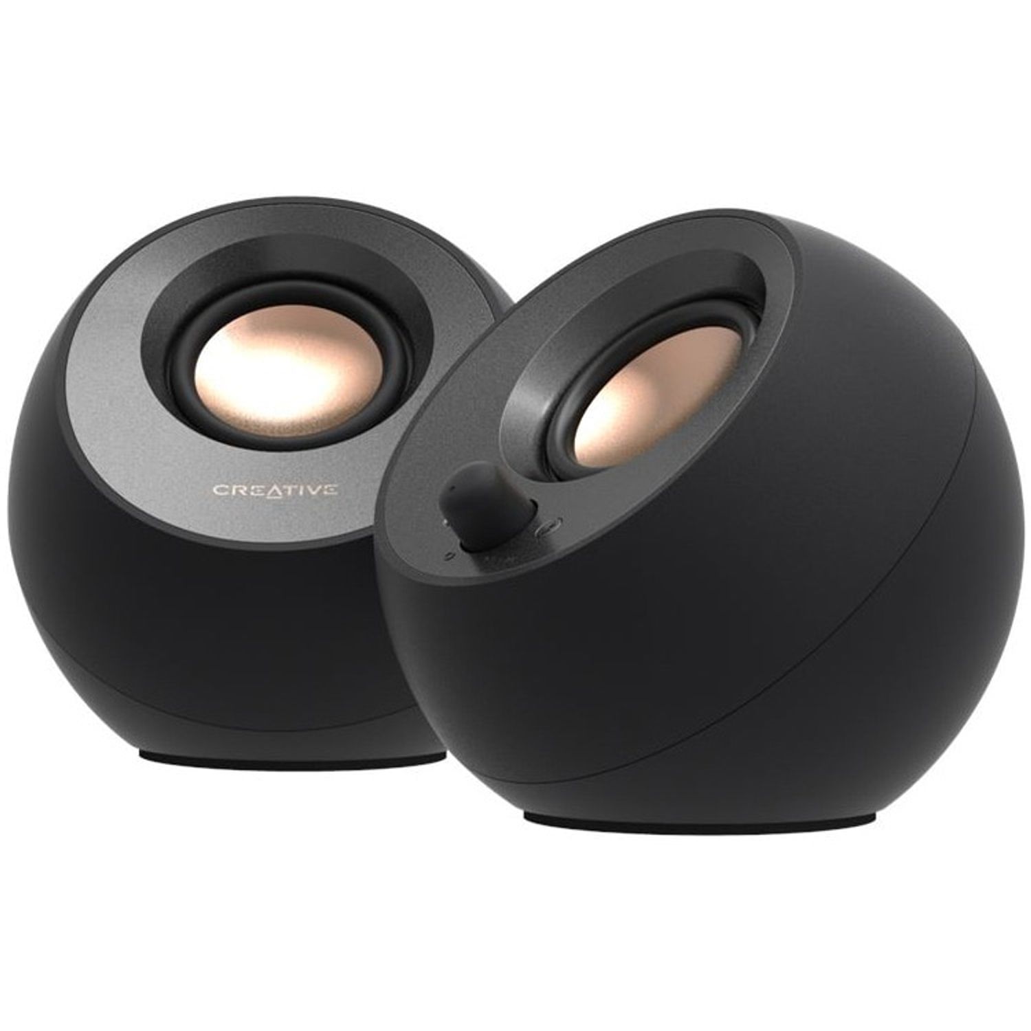 Boxe Creative Pebble v3, 2.0 Bluetooth 5.0, USB-C/A & Aux-in, Negru fotografia produsului View 3 L