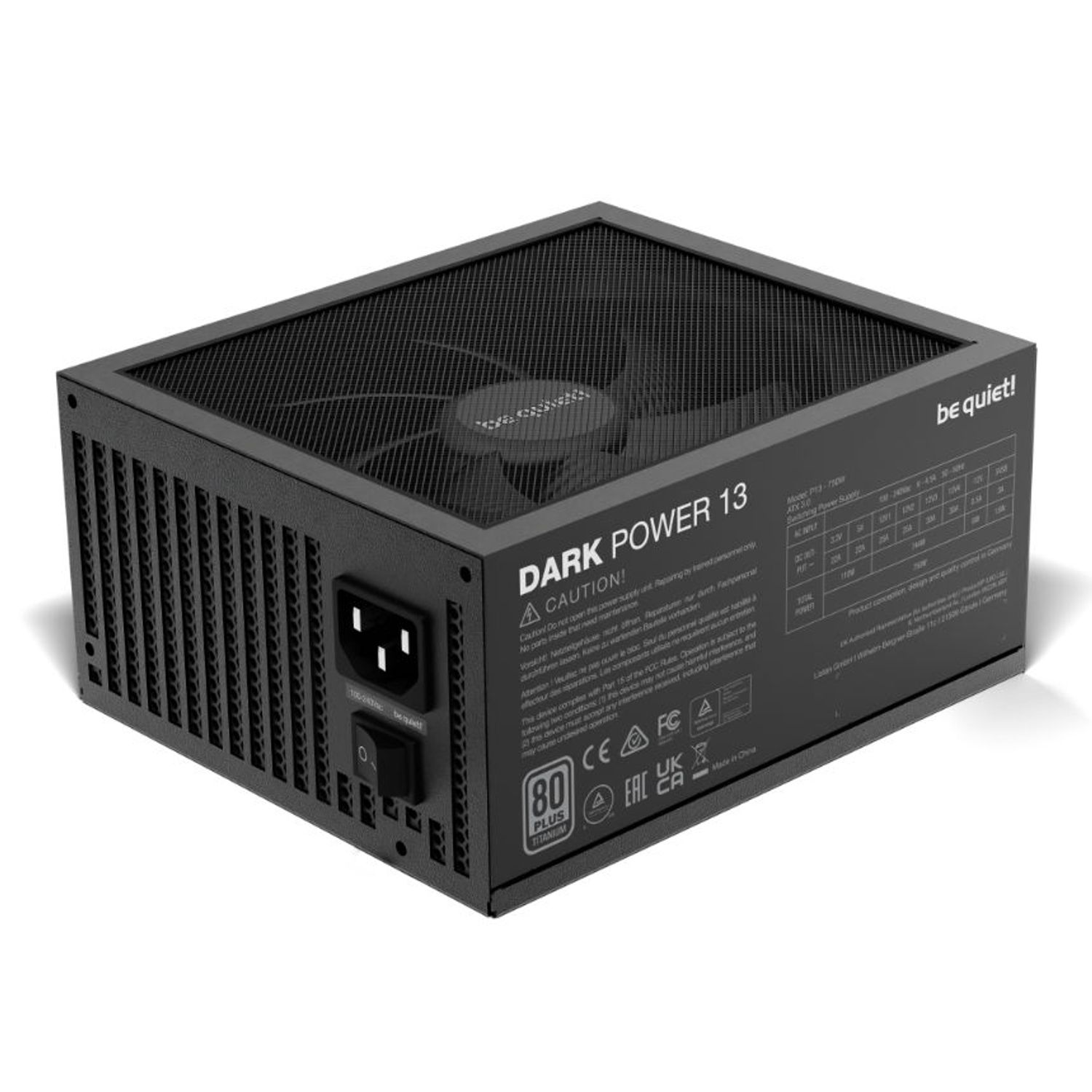 Sursa be quiet! Pure Power 13, 750W, 80 PLUS Titanium, ATX, PFC Activ, Full Modulara fotografia produsului View 2 L