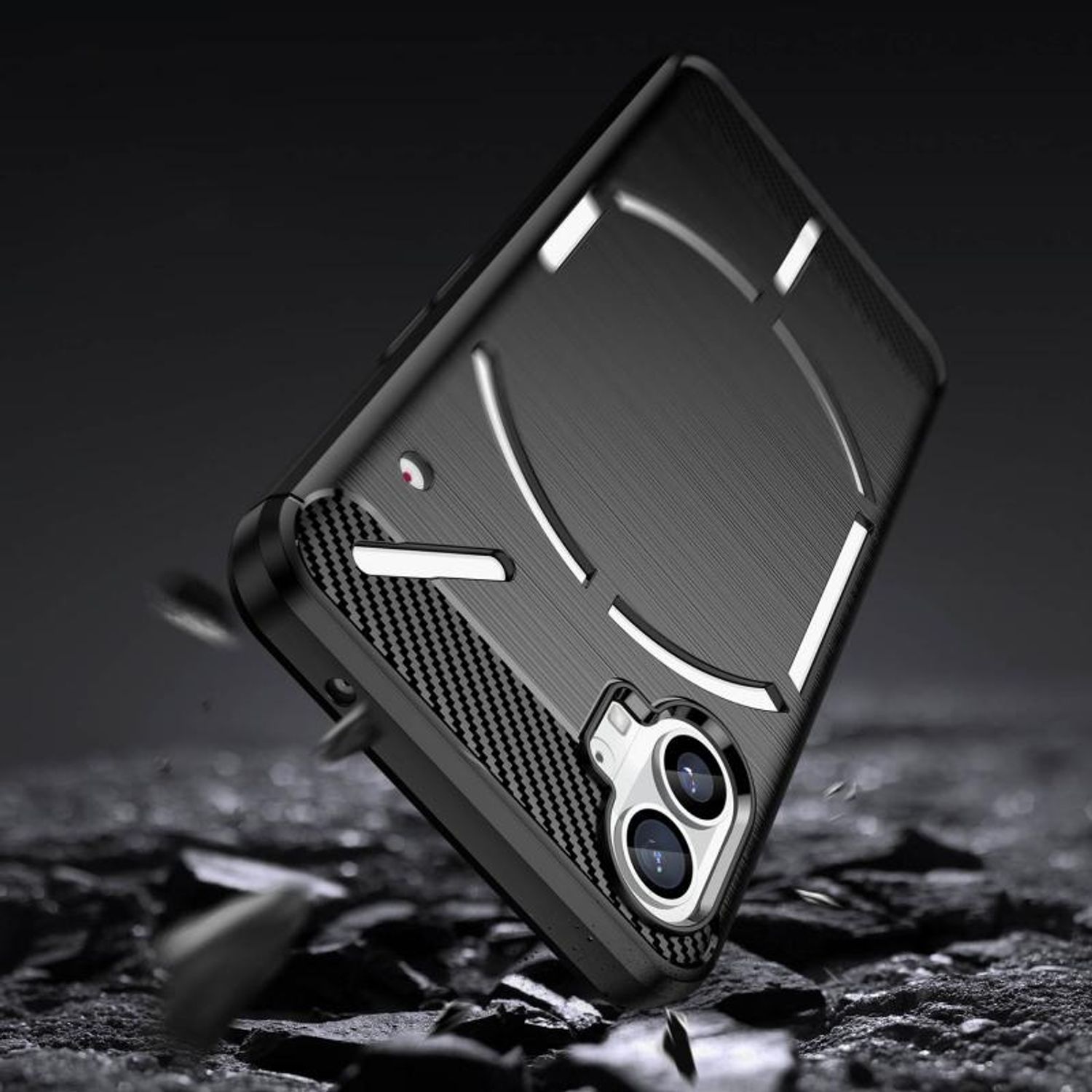 Carcasa Flexible Carbon compatibila cu Nothing Phone 1 (Negru) fotografia produsului View 8 L