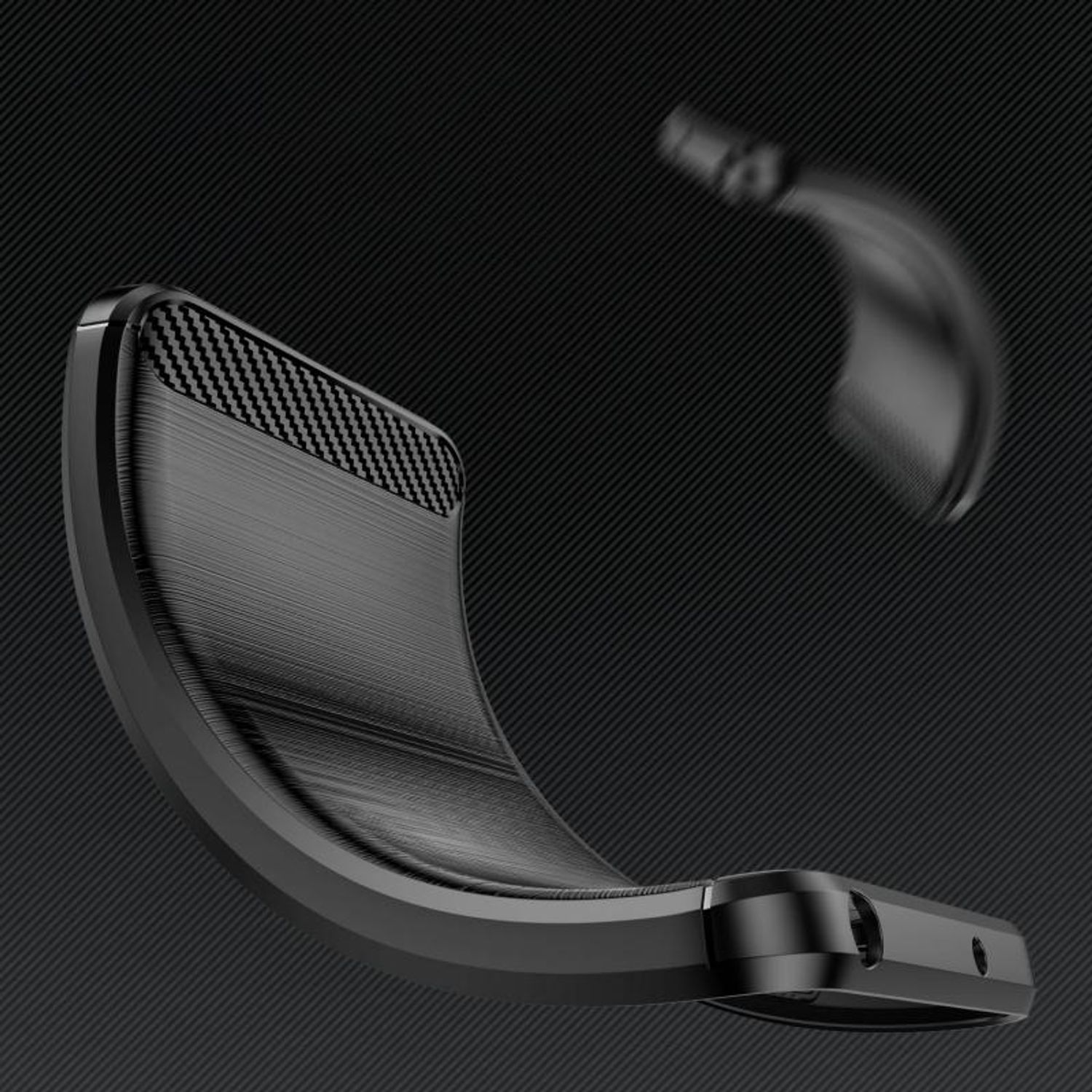 Carcasa Flexible Carbon compatibila cu Nothing Phone 1 (Negru) fotografia produsului View 4 L