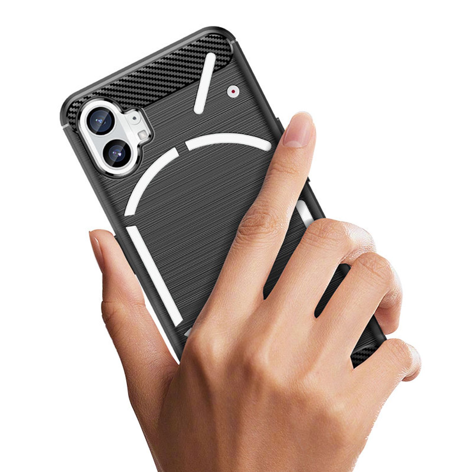 Carcasa Flexible Carbon compatibila cu Nothing Phone 1 (Negru) fotografia produsului View 10 L