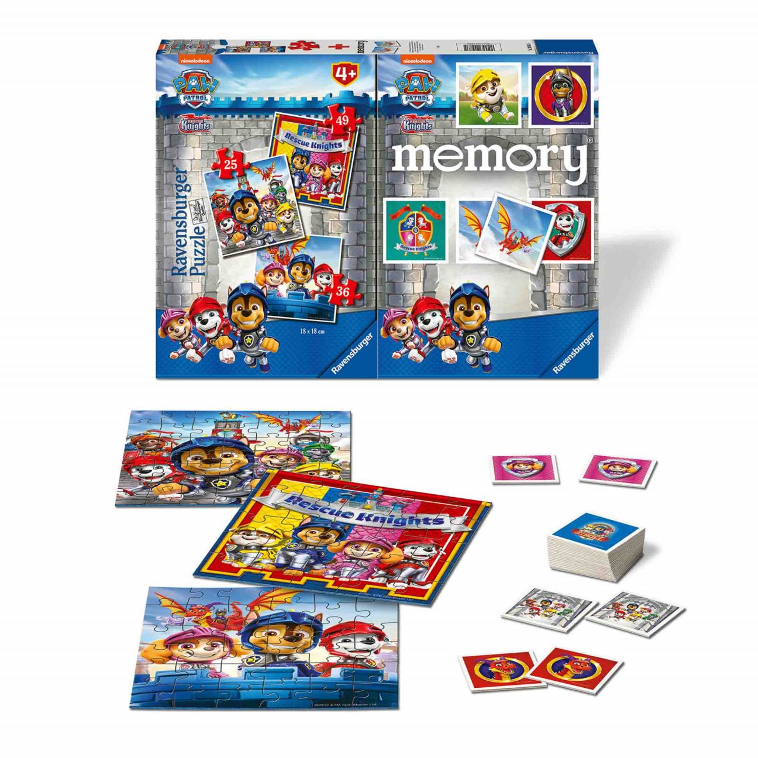 Puzzle + Joc Memory Ravensburger Patrula Catelusilor, 25/36/49 piese fotografia produsului View 3 L