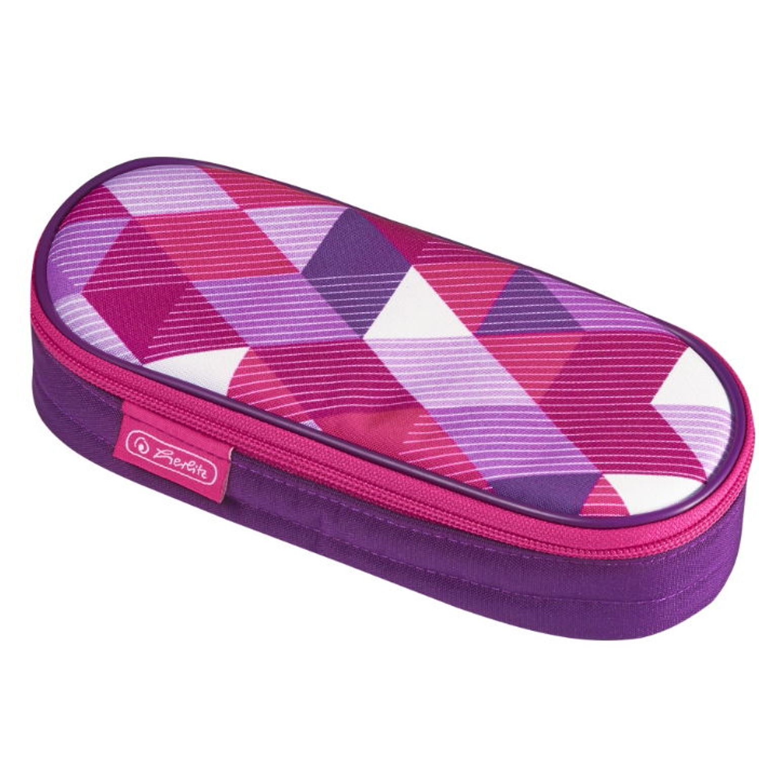 Penar tip etui oval Herlitz, motiv Pink Cubes fotografia produsului