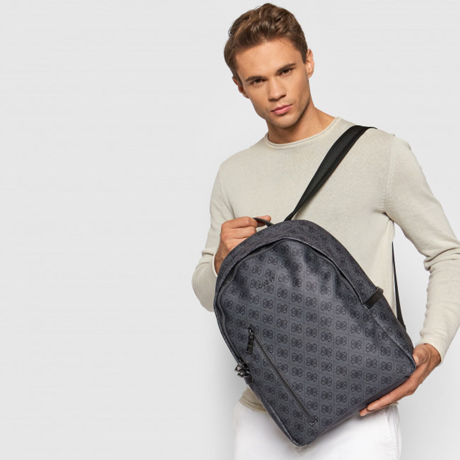 GUESS VEZZOLA BACKPACK FRONT ZIP HMVEZL P1360 BLAC fotografia produsului