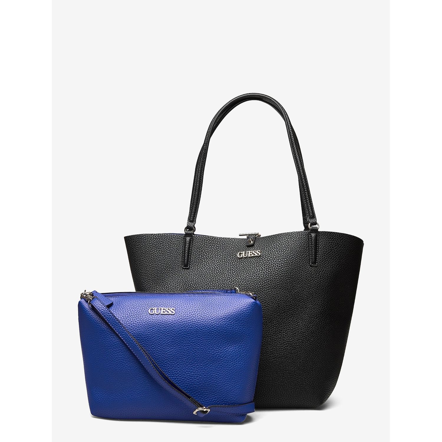 GUESS ALBY TOGGLE TOTE BLACK/BLUE fotografia produsului